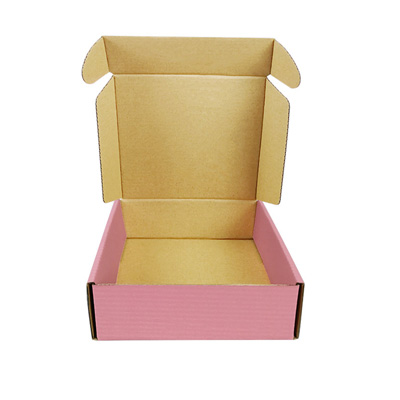 Pink mailer box with kraft inside for small business 