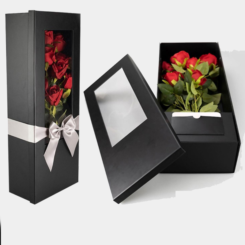 Black Gift Box with Window for the Floral