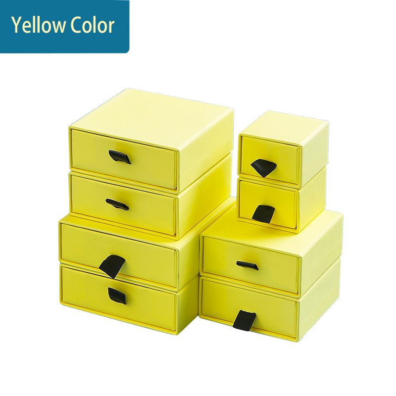 Recyclable custom design Yellow jewelry gift box