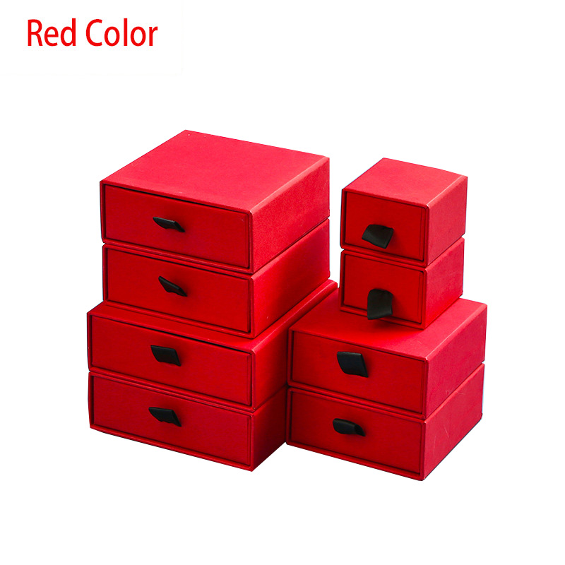 Recyclable custom design Red jewelry gift box 